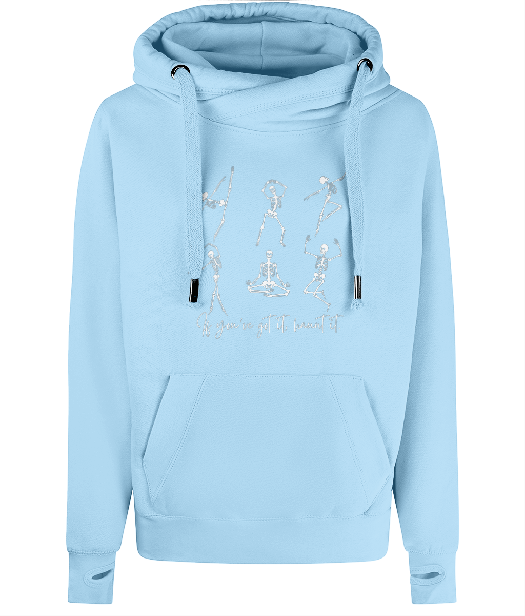 Unisex Halloween Cross Neck Skeleton Hoodie