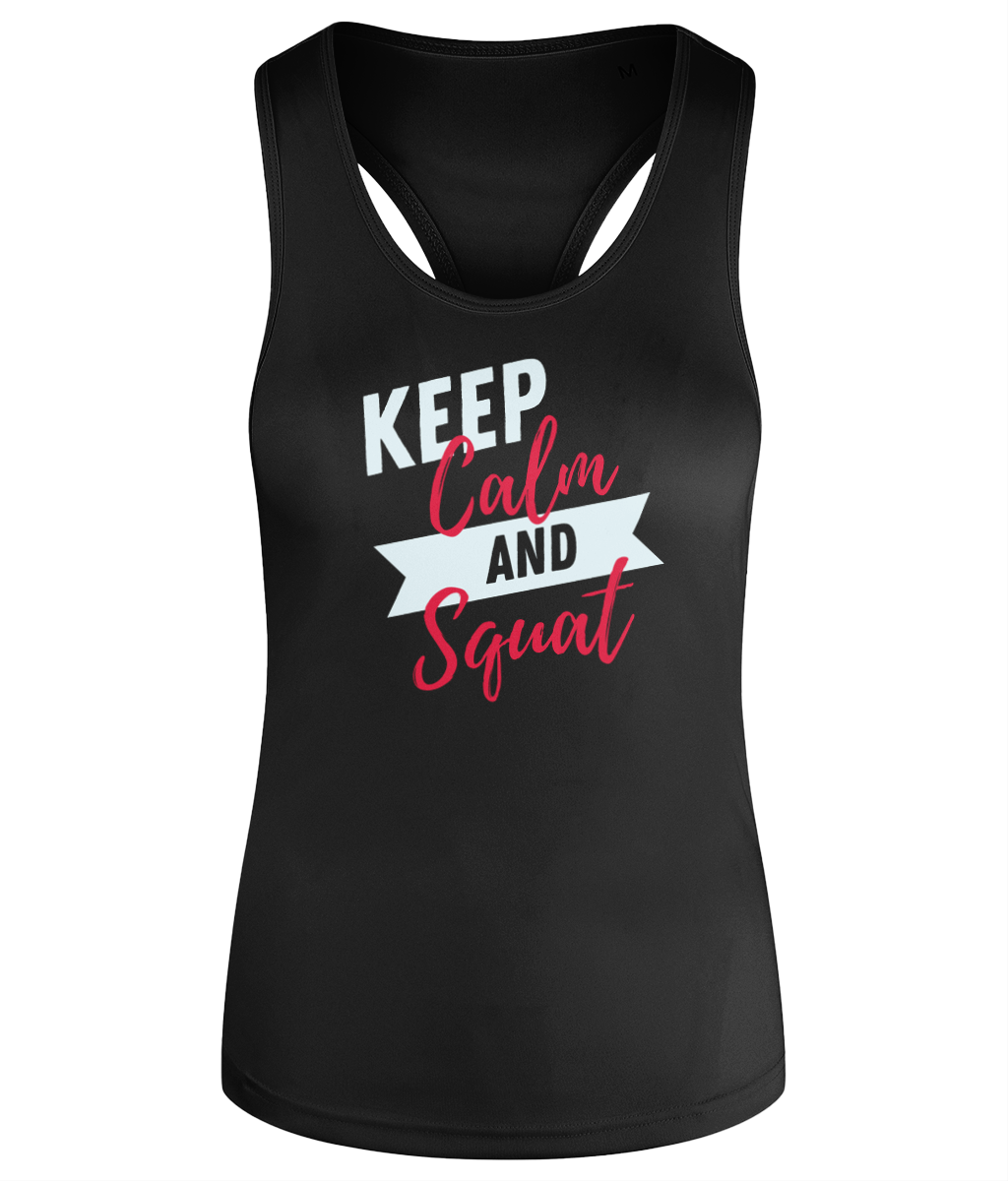 Gym Quote Women's Racerback Tank Top Vest - Squat