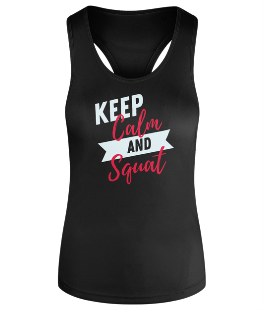 Gym Quote Women's Racerback Tank Top Vest - Squat