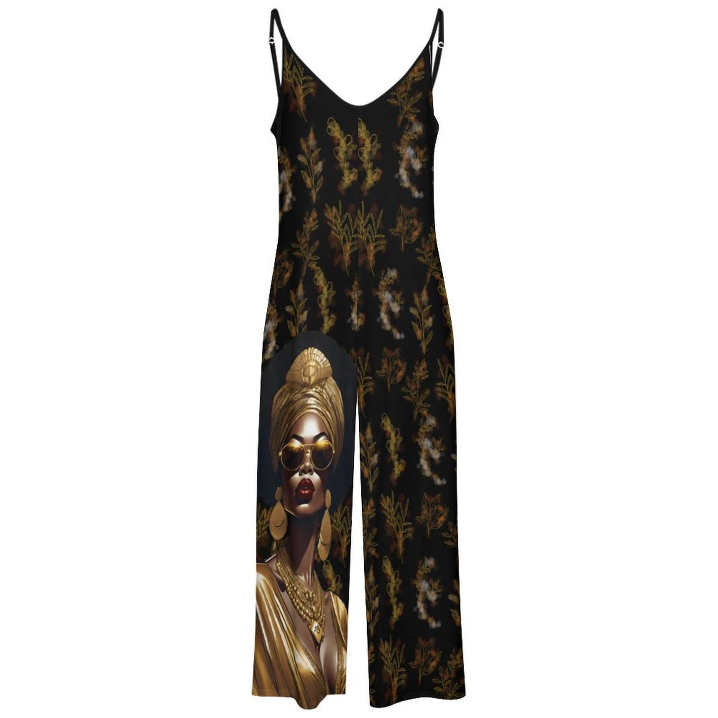 AfriBix Heritage Print Women's Suspender Long Jumpsuit