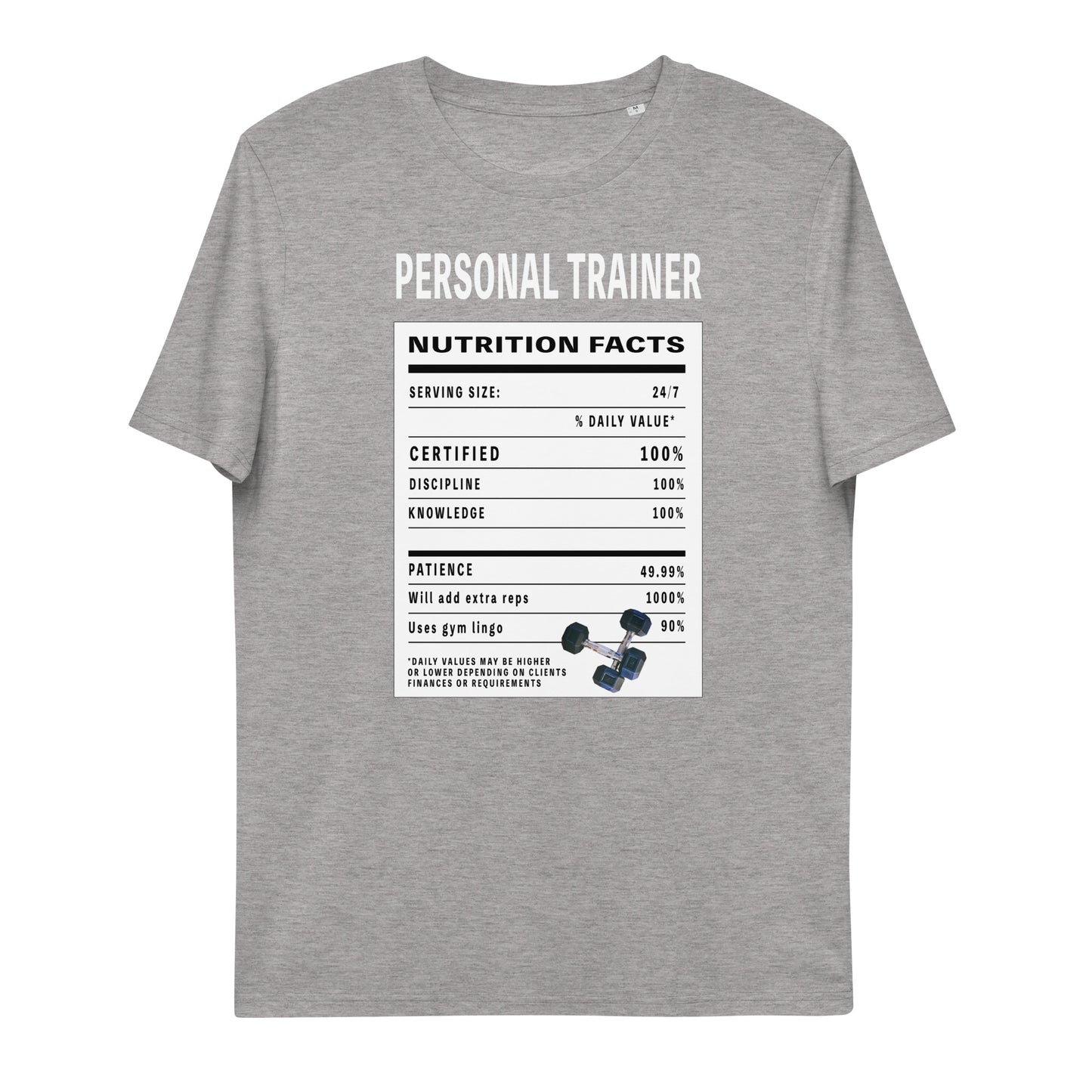 Personal Trainer Facts Unisex organic cotton t-shirt