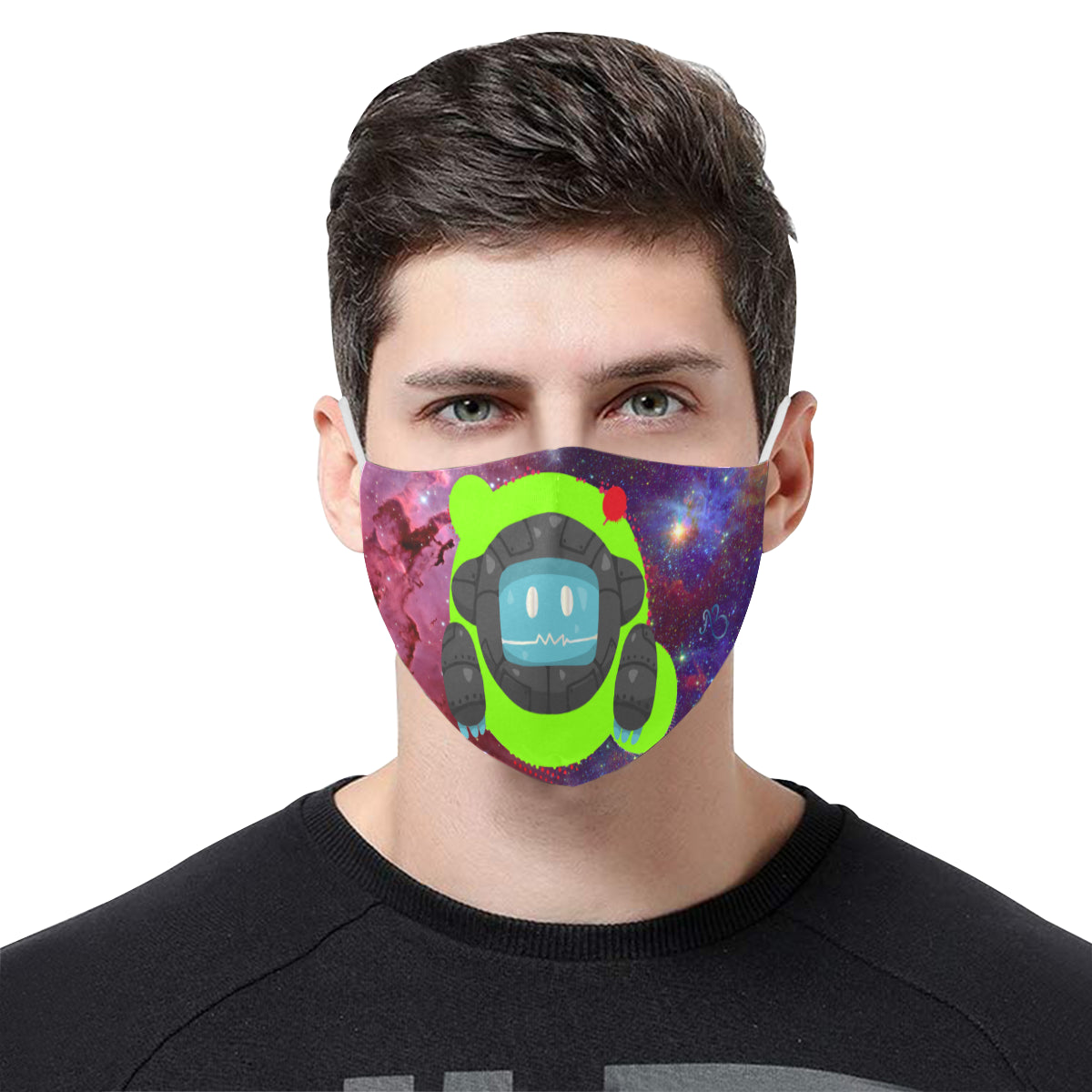 Astronaut Neon Cotton Fabric Face Mask with Filter Slot & Adjustable Strap - Non-medical use (2 Filters Included)
