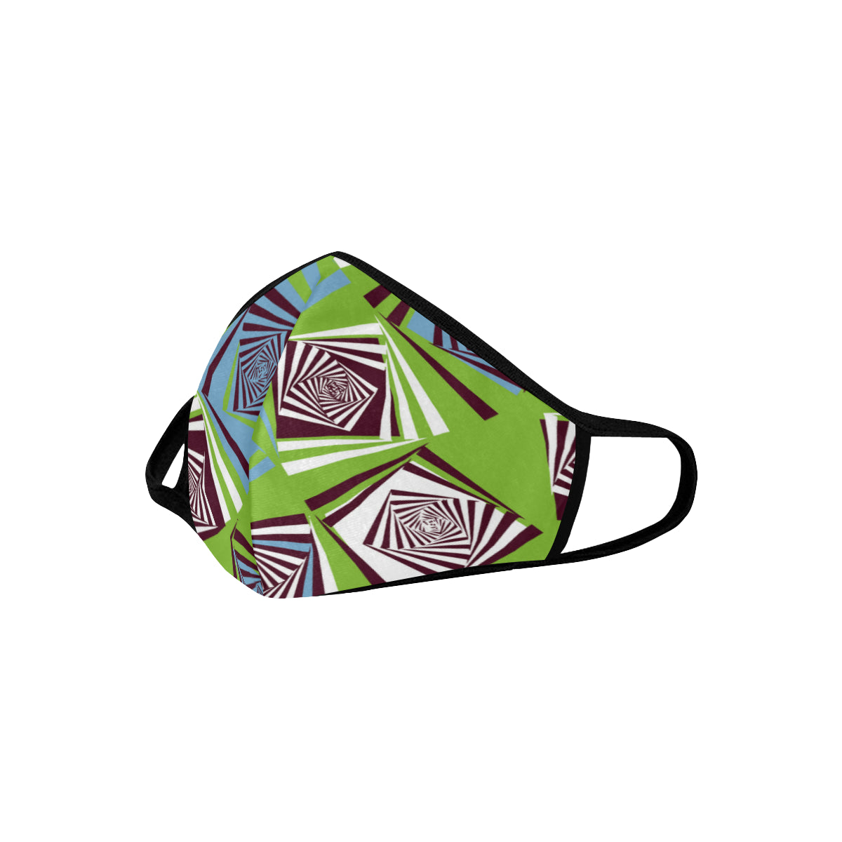 Swirl Leopard Stripes Cotton Fabric Face Mask with filter slot (30 Filters Included) - Non-medical use
