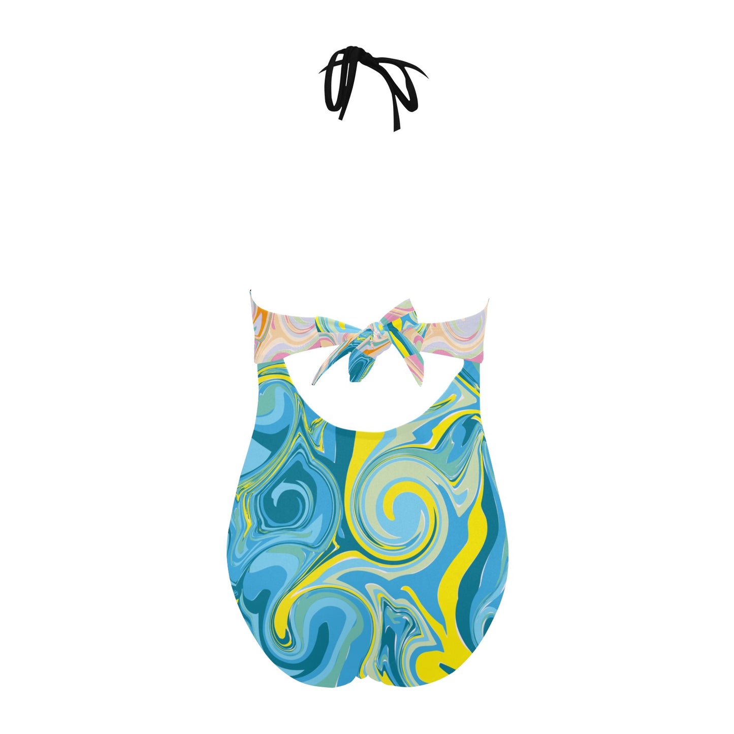 Bubblegum Backless Bow Cut Out Swimsuit
