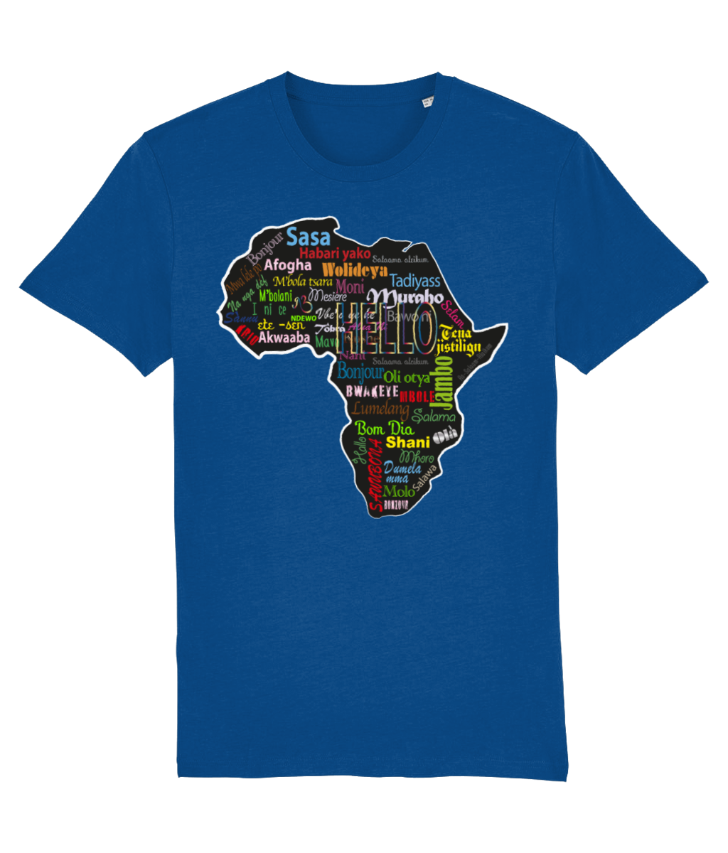 AfriBix Hello Print Map of Africa Organic Cotton Tshirt