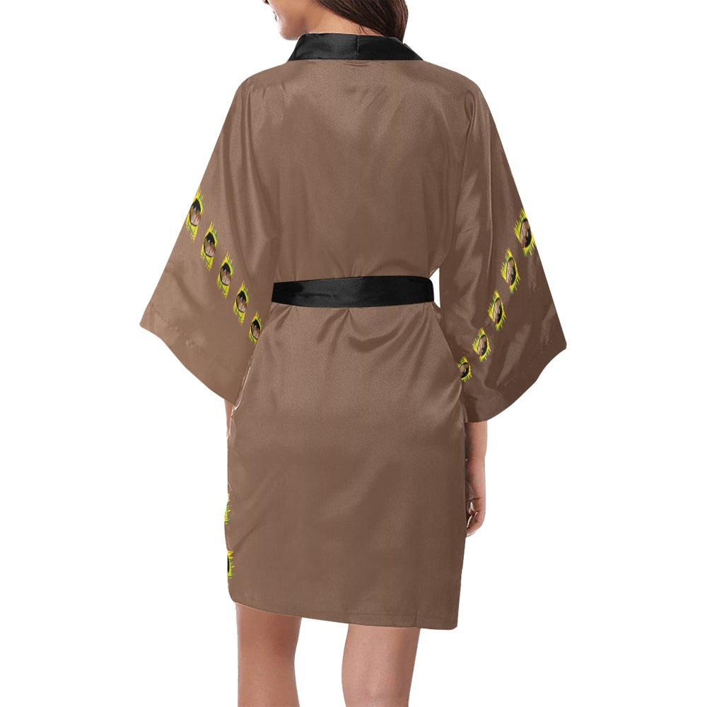 Serenity Nude Brown Kimono Robe