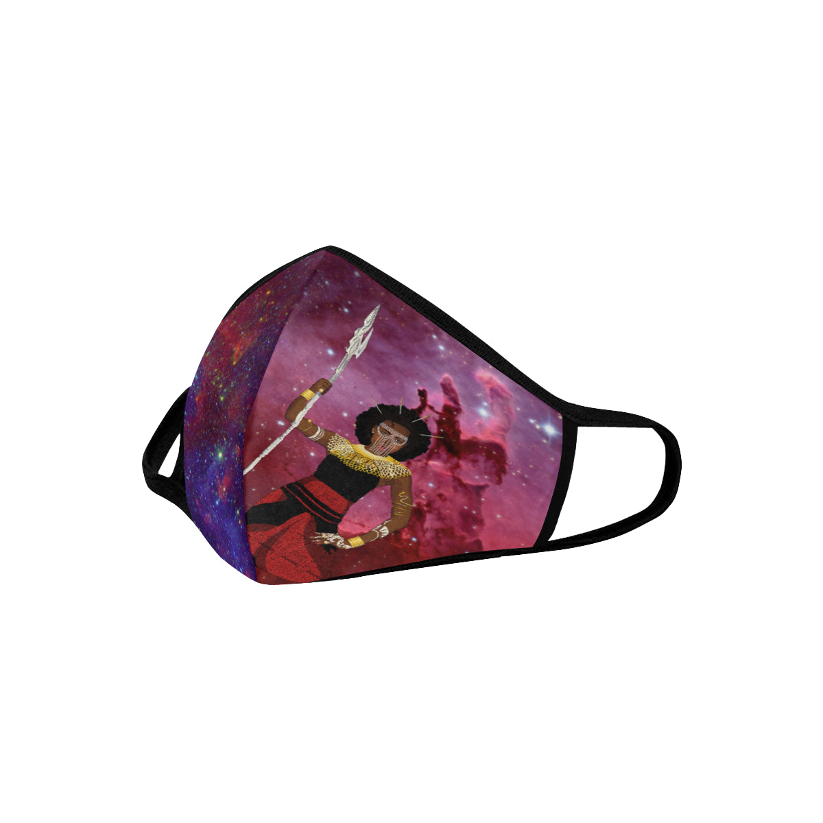 AfriBix Warrior Queen of the Galaxy Cotton Fabric Face Mask with filter slot (30 Filters Included) - Non-medical use