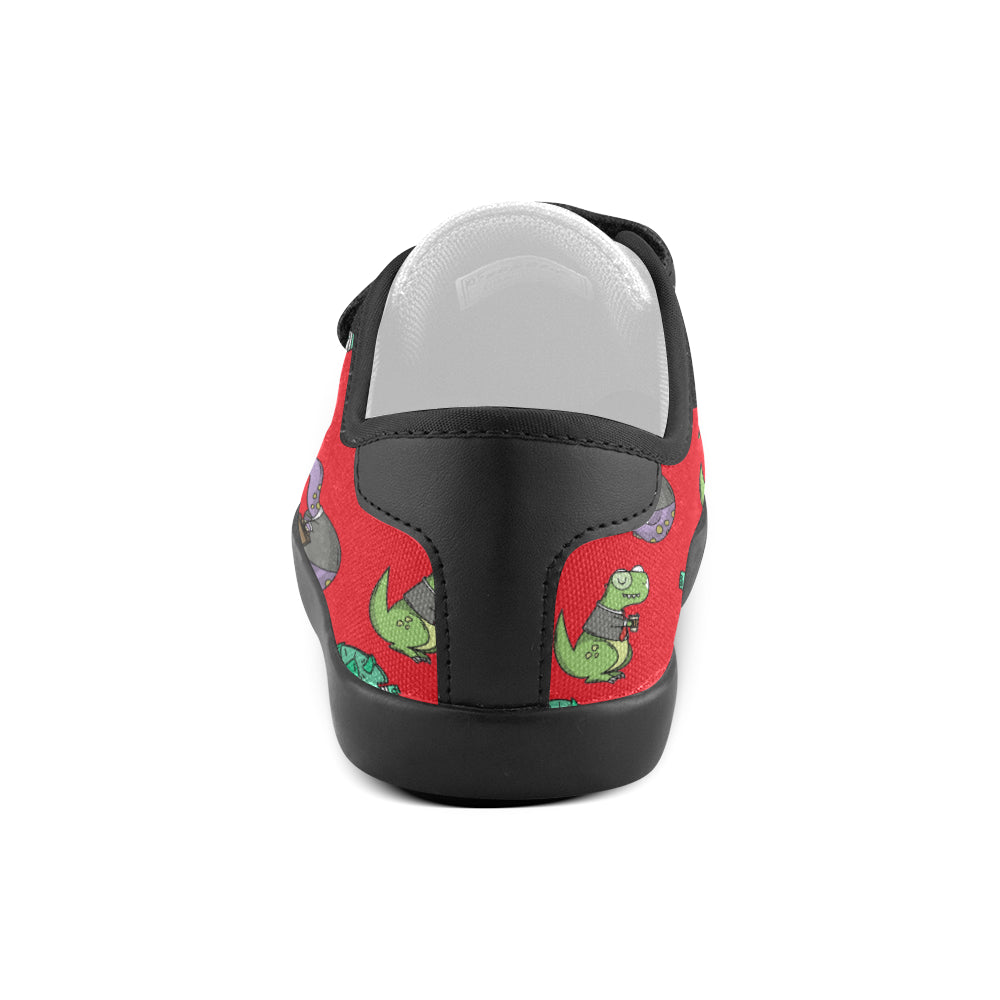 Dinos at Work Sneakers Velcro Canvas Kid's Shoes