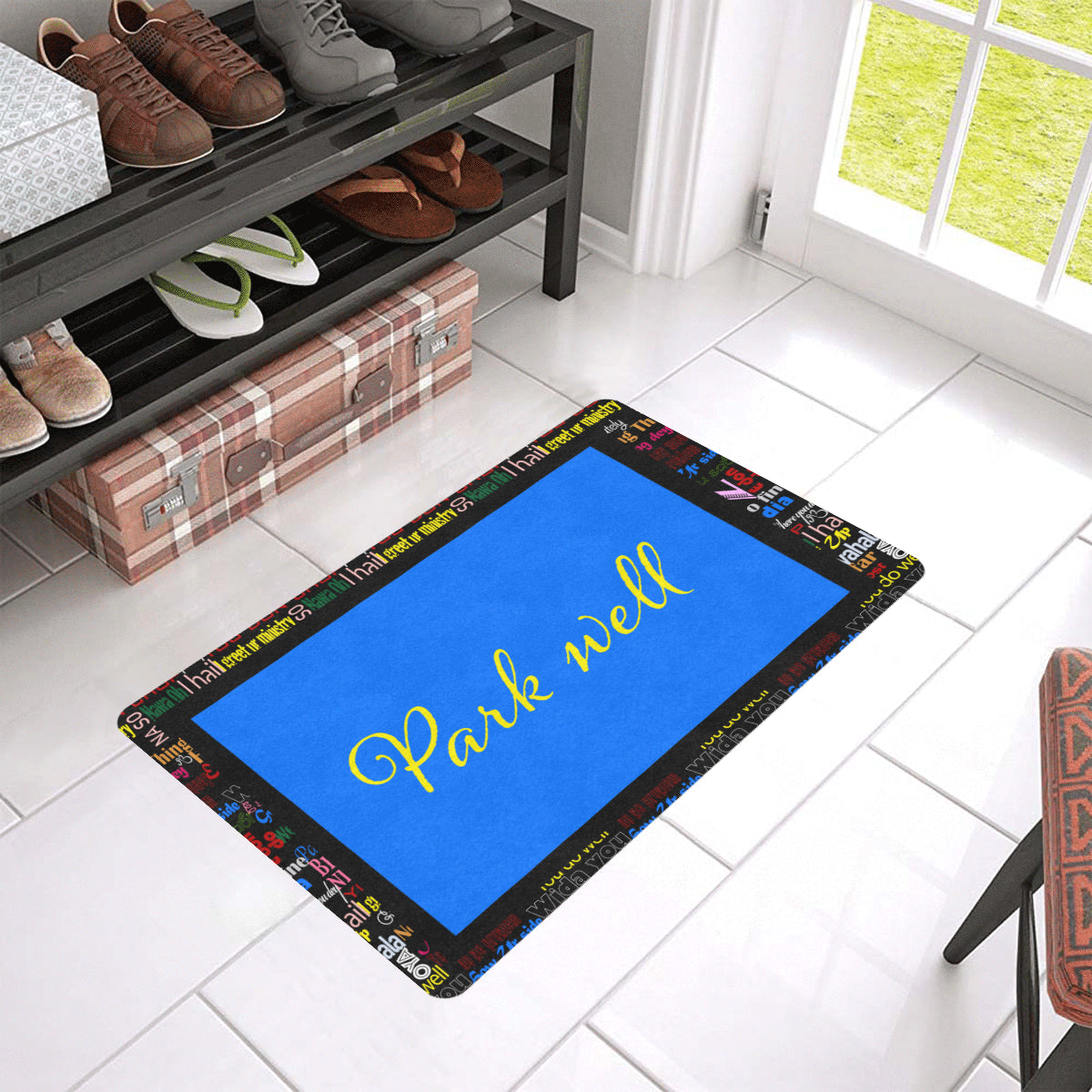 Park Well' AfriBix Pidgin Print Doormat