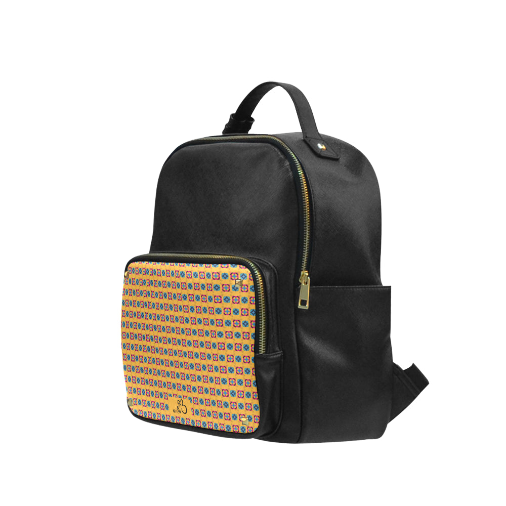 AfriBix Alternate Print Leather Backpack