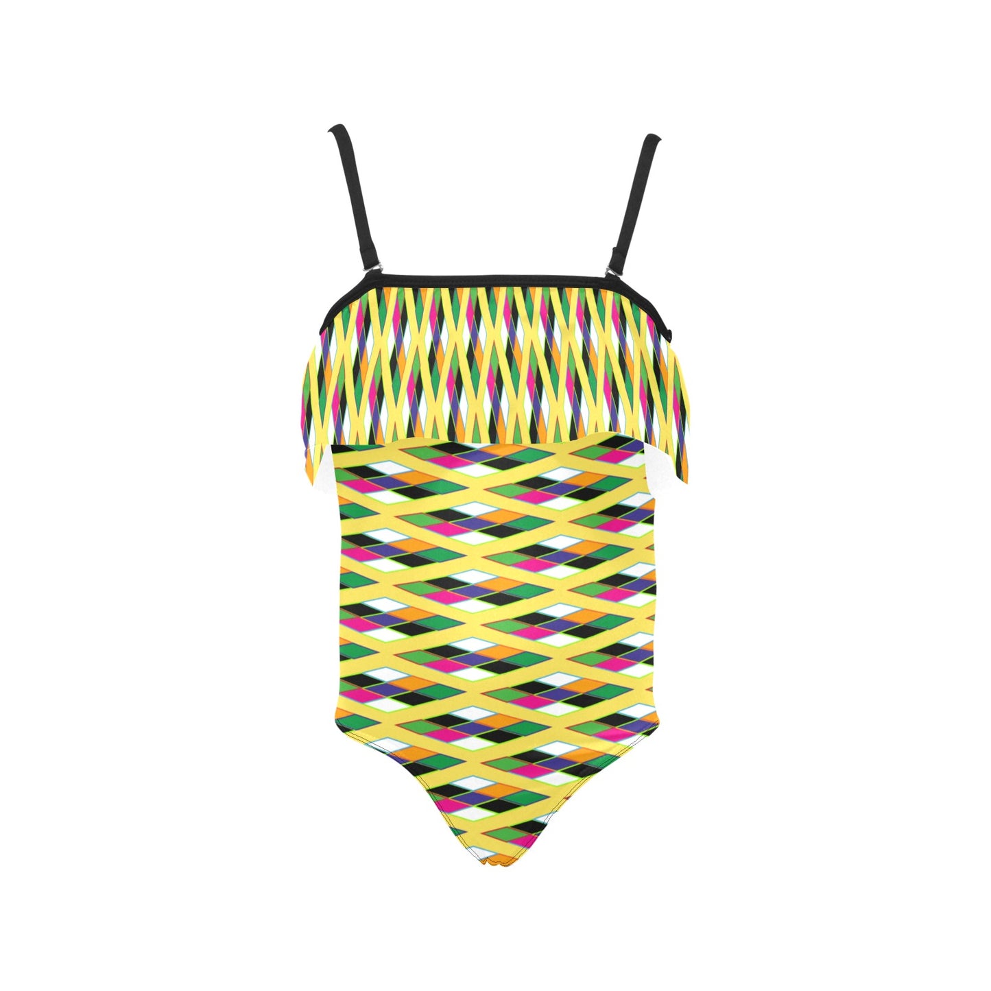 AfriBix Heritage Print Girls Ruffle Kids Swimsuit