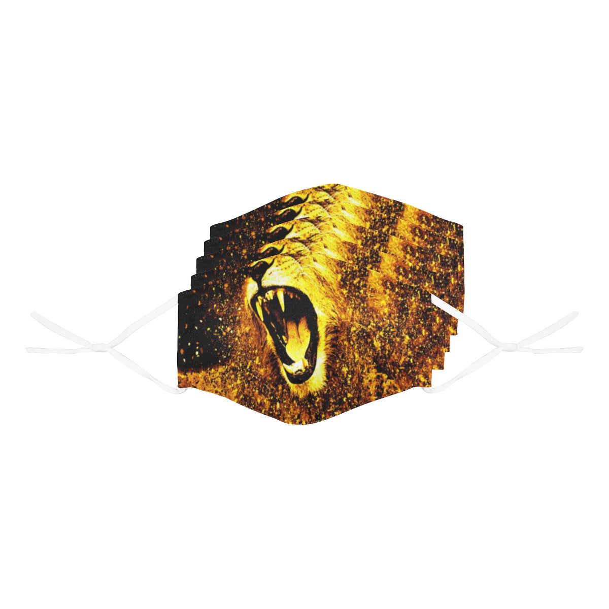 King of the Jungle Cotton Fabric Face Mask with Filter Slot & Adjustable Strap (Pack of 5) - Non-medical use