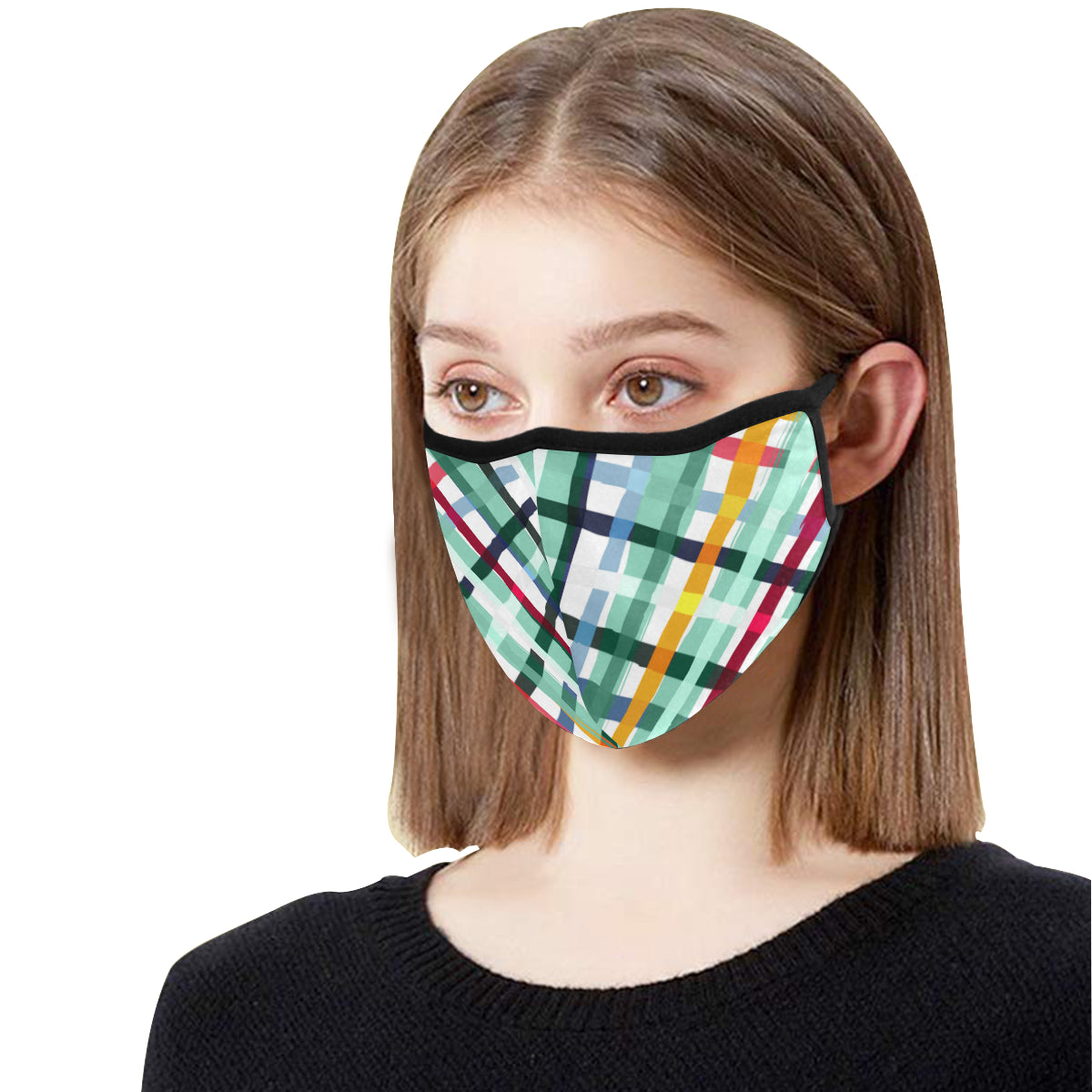 Cross Stitch Shape Cotton Fabric Face Mask with filter slot (30 Filters Included) - Non-medical use