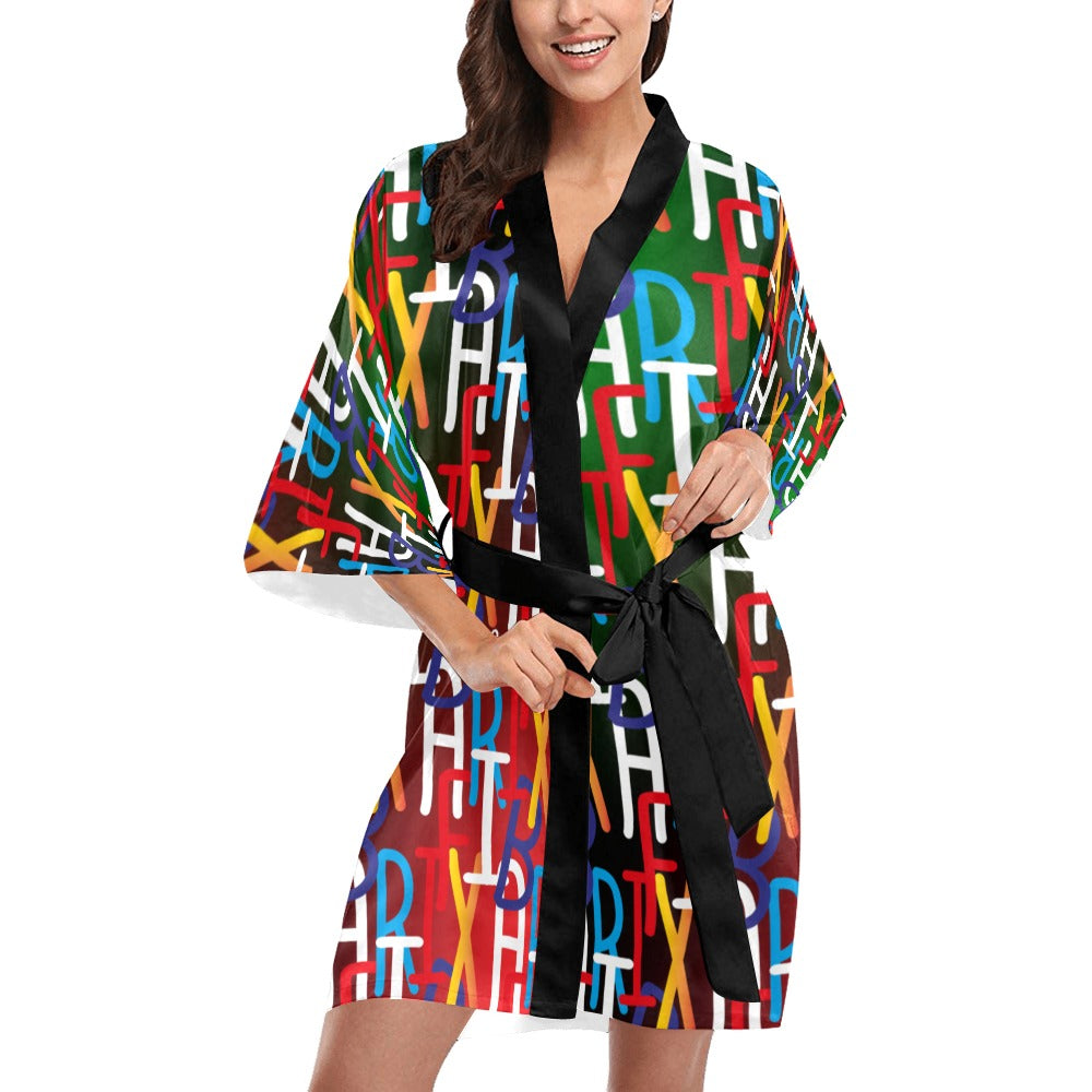 AfriBix Collage Multicoloured Kimono Robe Coverup