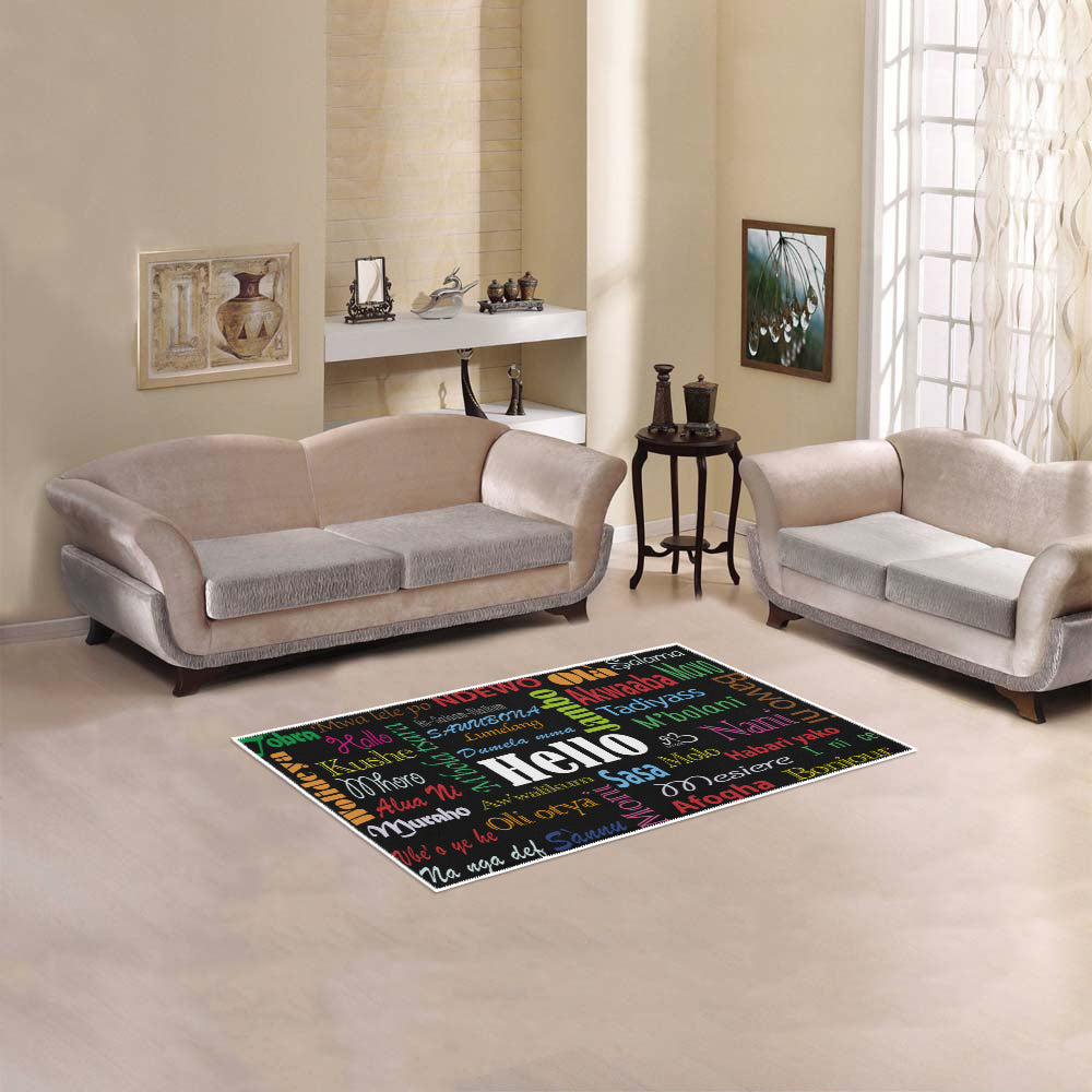 AfriBix Hello Print Accent Area Rug