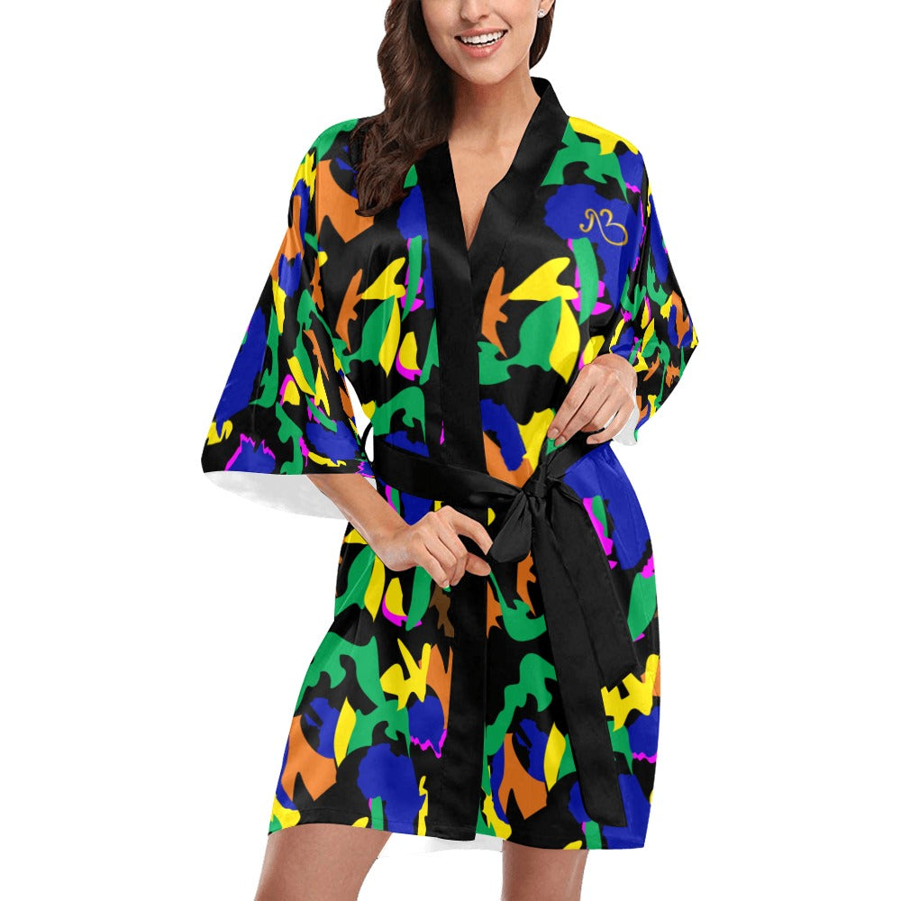 AfriBix Camouflage Kimono Robe Coverup