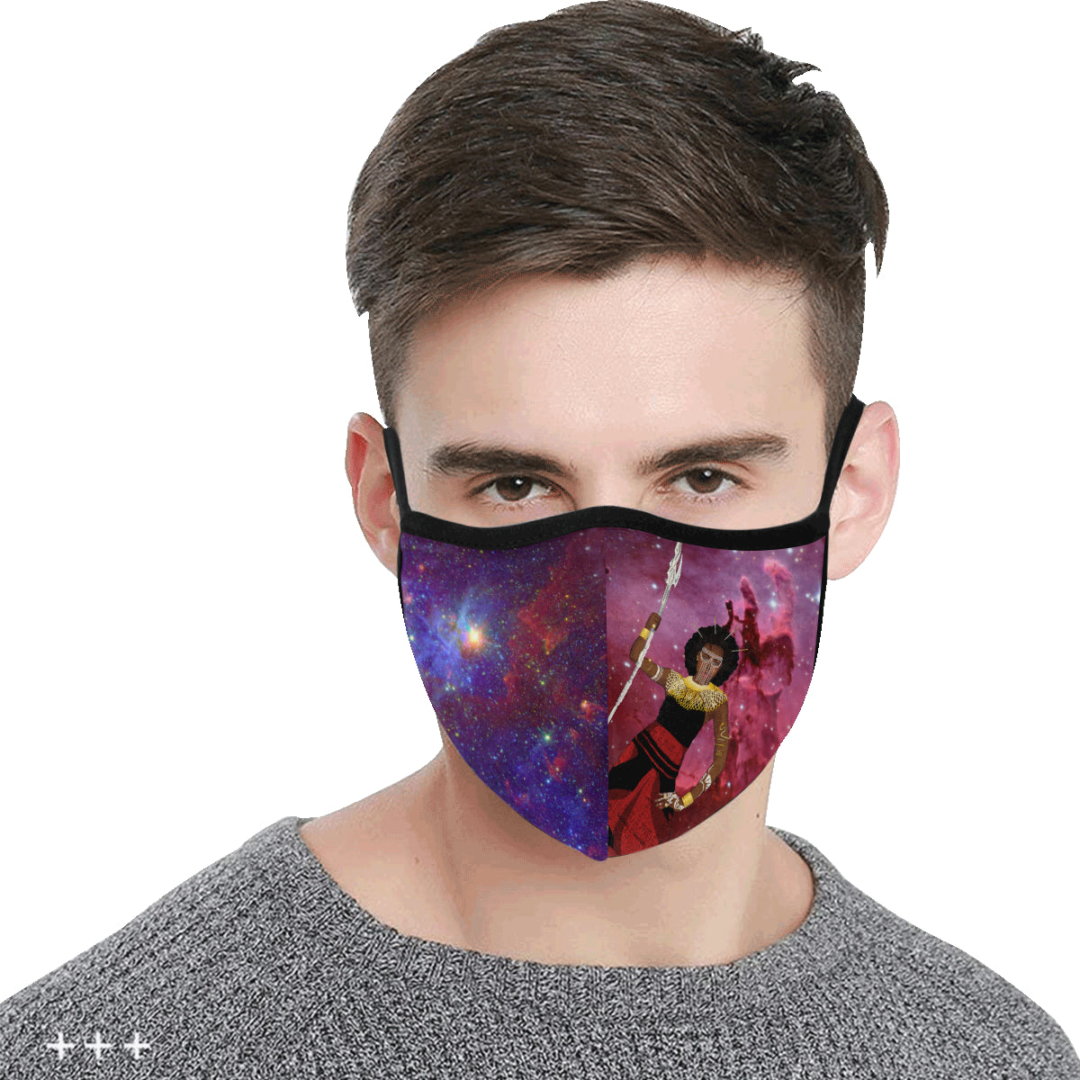 AfriBix Warrior Queen of the Galaxy Cotton Fabric Face Mask with filter slot (30 Filters Included) - Non-medical use