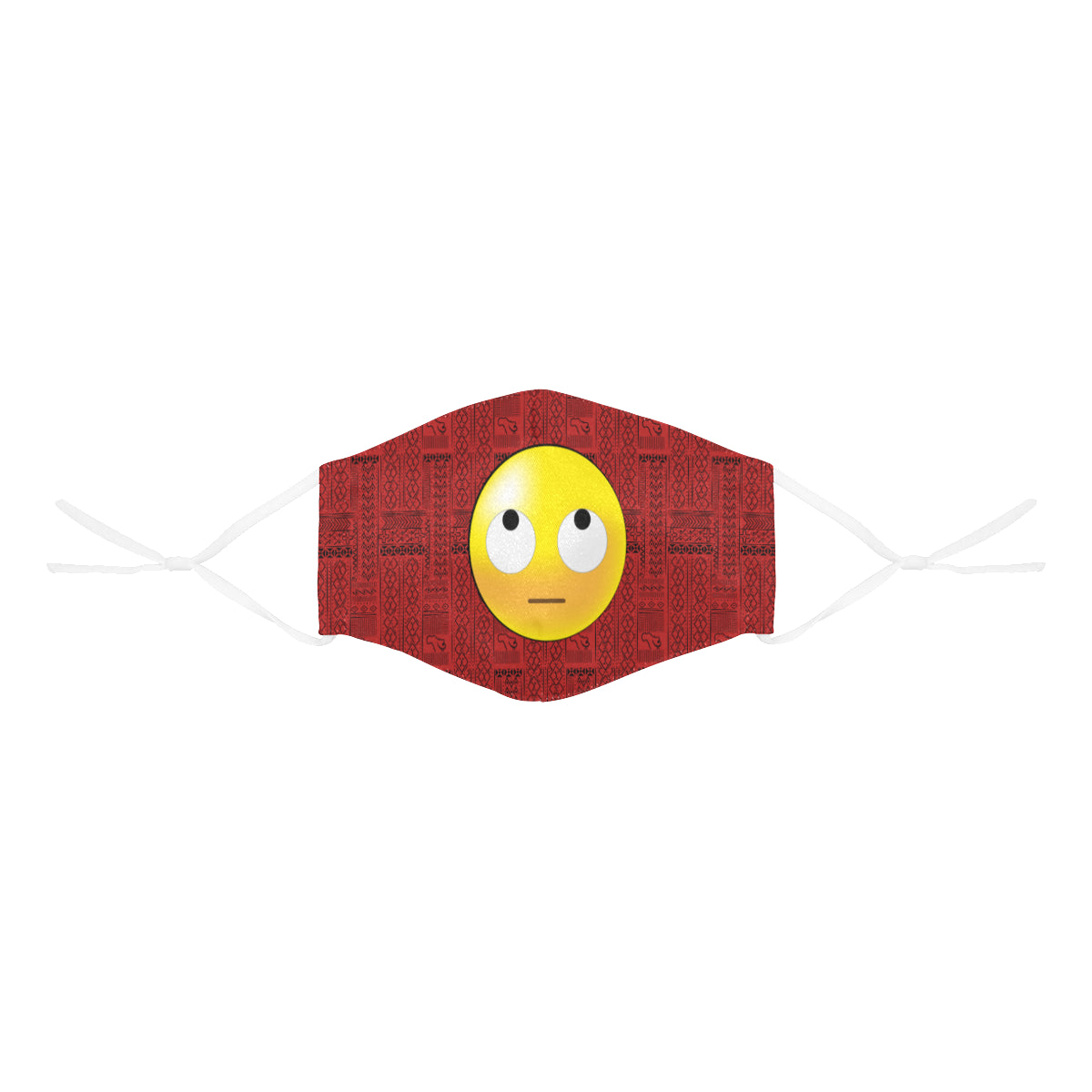 Yeah right! Tribal Print Emoji Cotton Fabric Face Mask with Filter Slot and Adjustable Strap - Non-medical use (2 Filters Included)