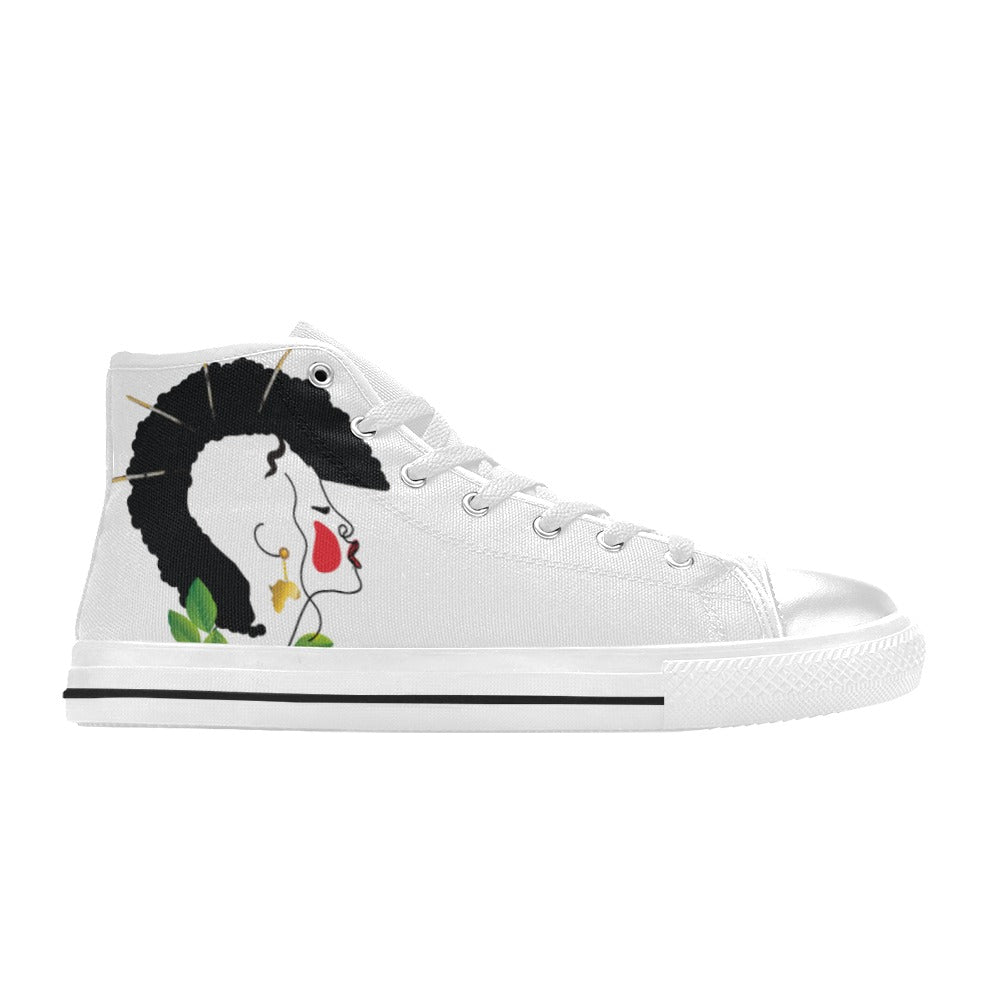 Afro Queen Women's High Top Canvas Shoes