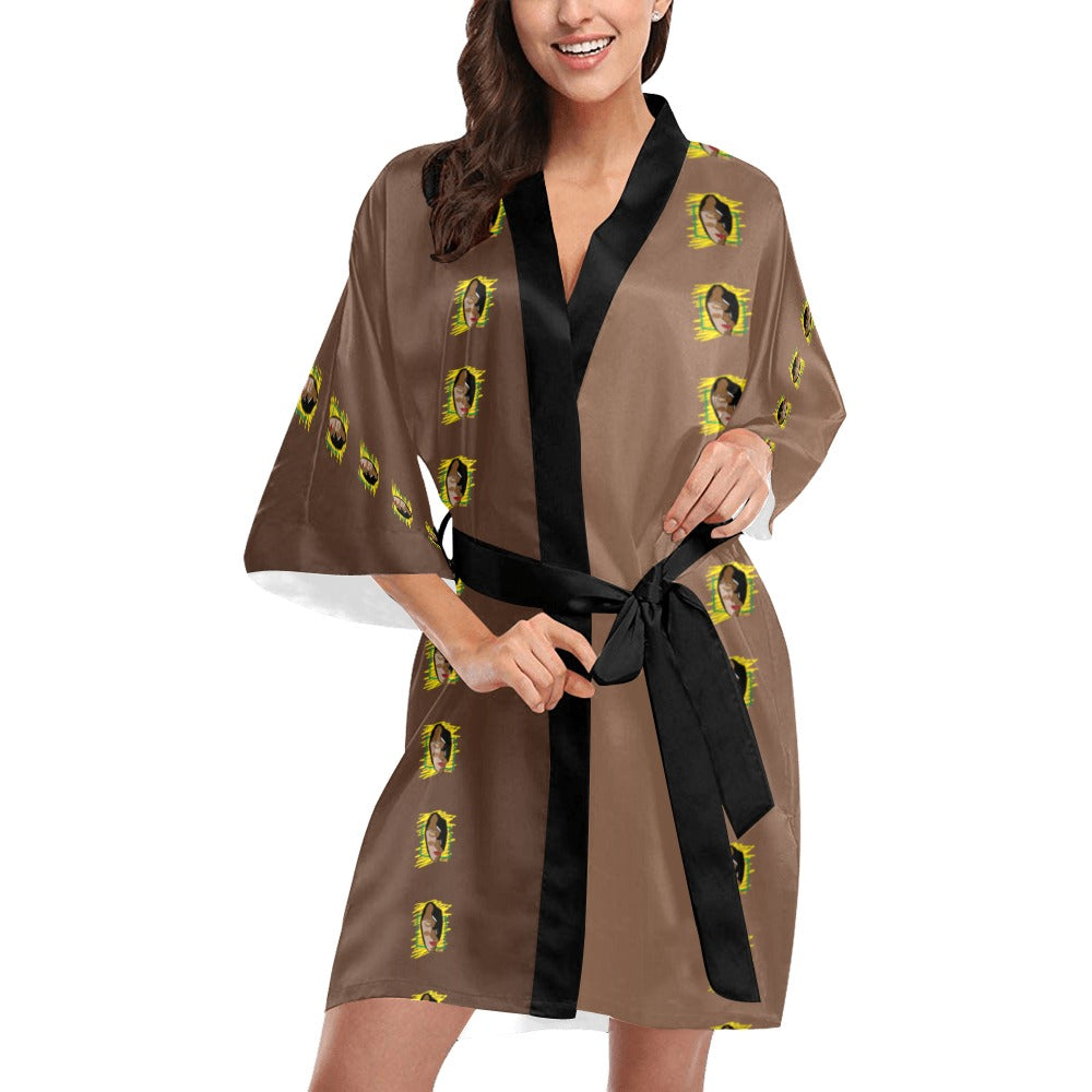 Serenity Nude Brown Kimono Robe