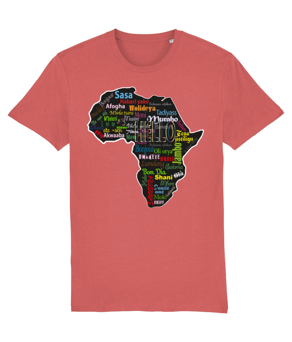 AfriBix Hello Print Map of Africa Organic Cotton Tshirt