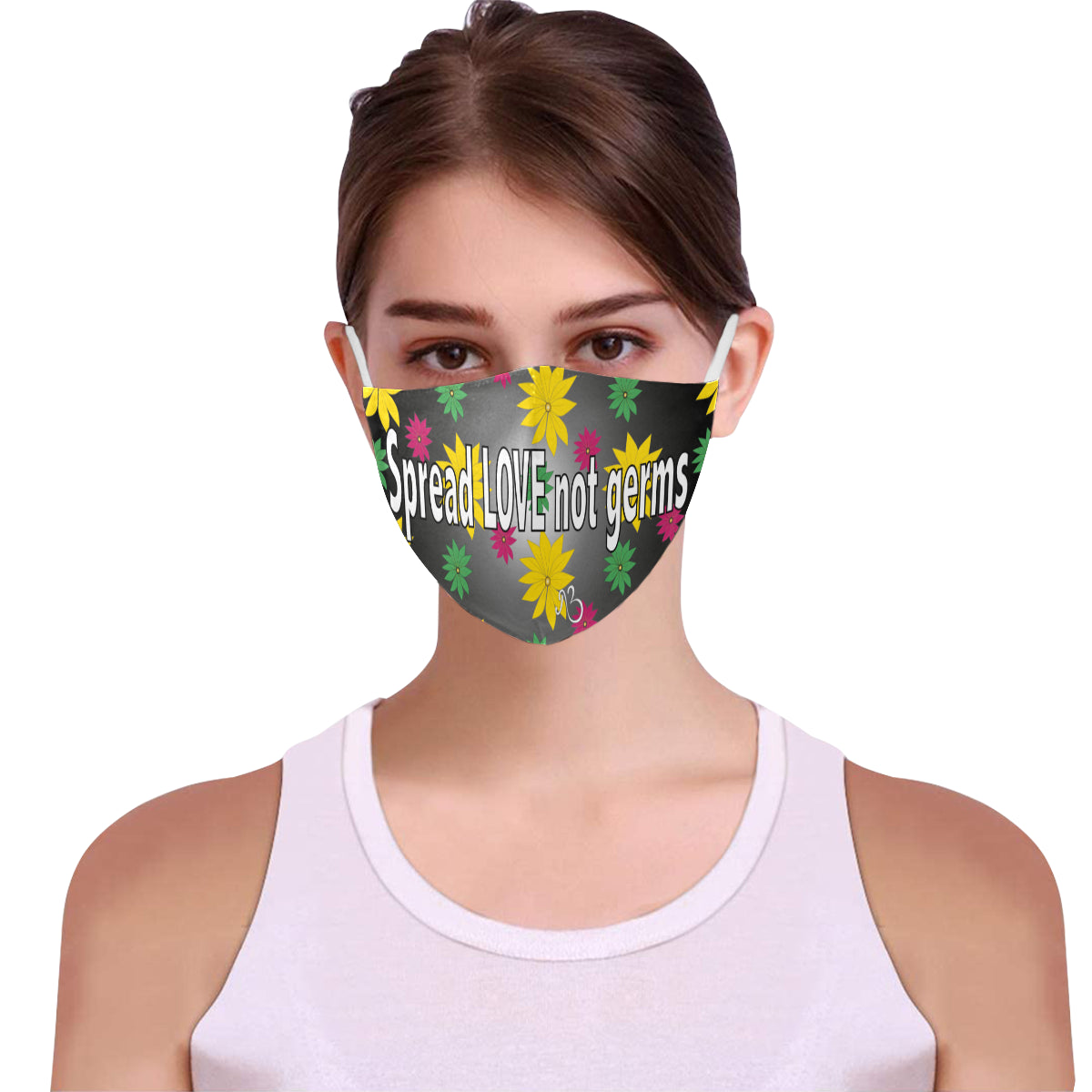 Spread Love not Germs Cotton Fabric Face Mask with Filter Slot & Adjustable Strap (Pack of 5) - Non-medical use