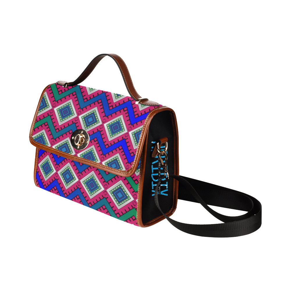 Quadrangle Print Satchel
