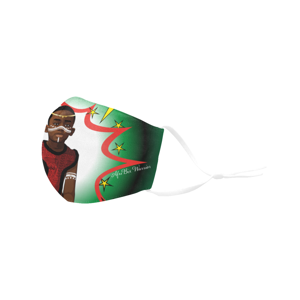 AfriBix Warrior Prince Cotton Fabric Face Mask with Filter Slot & Adjustable Strap (Pack of 5) - Non-medical use