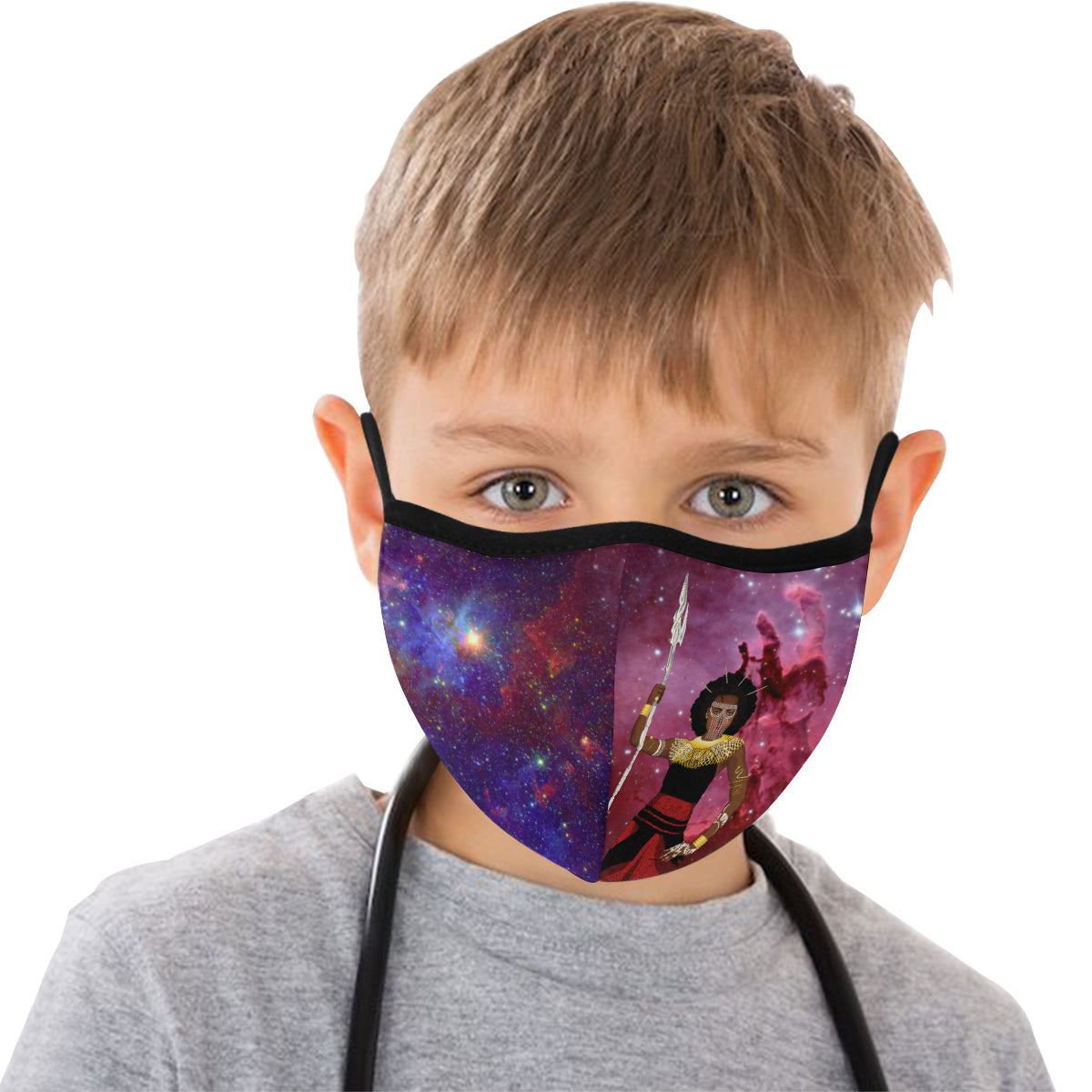 AfriBix Warrior Queen of the Galaxy Cotton Fabric Face Mask with filter slot (30 Filters Included) - Non-medical use