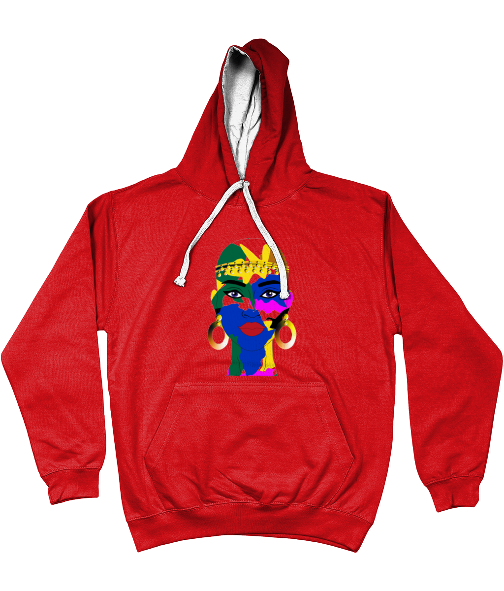 AfriBix Camo Warrior Unisex Hoodie with a contrast hood and string