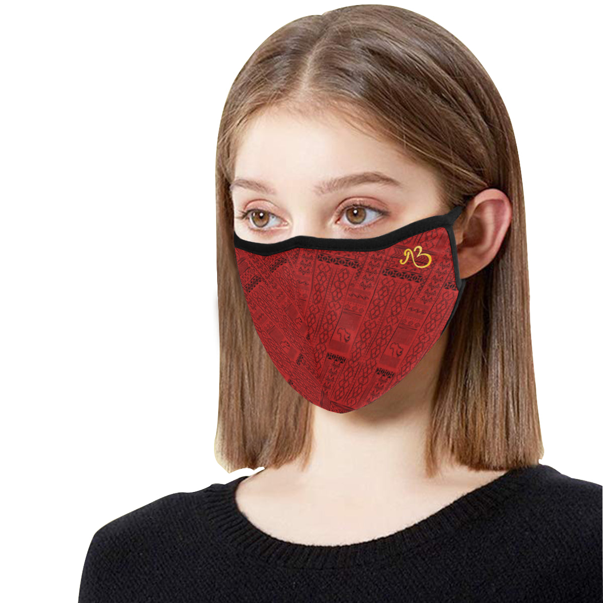 Tribal Print Cotton Fabric Face Mask with filter slot (30 Filters Included) - Non-medical use