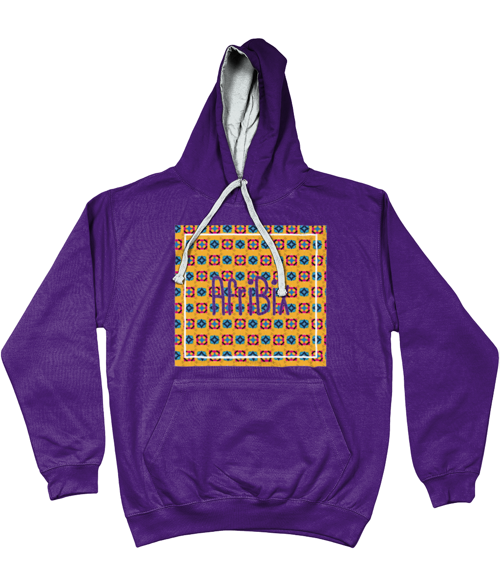 AfriBix Classic Alternate Print Unisex Hoodie with contrast hood and string