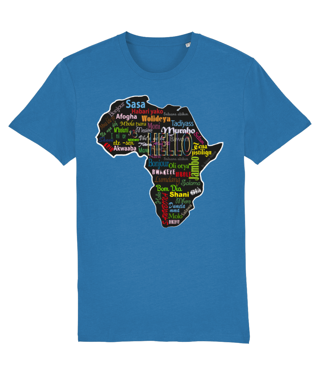 AfriBix Hello Print Map of Africa Organic Cotton Tshirt
