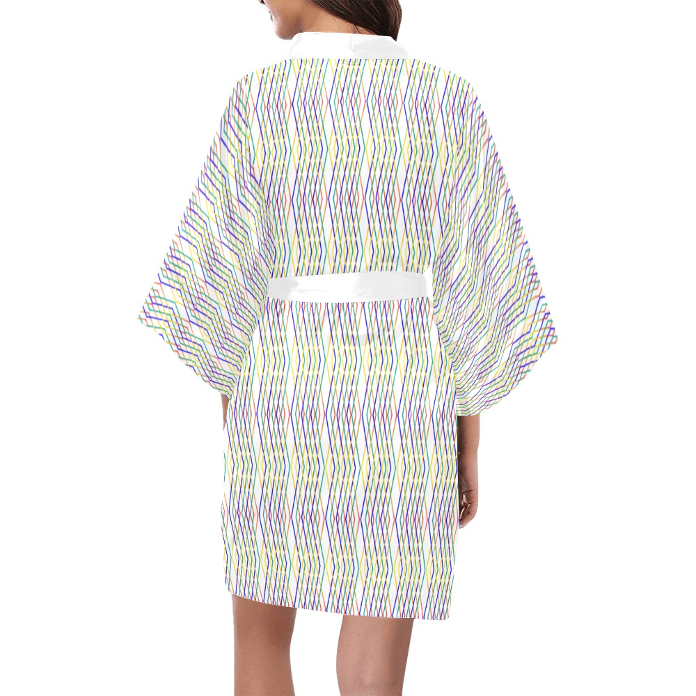 Ankara Constellation Print White Kimono Robe