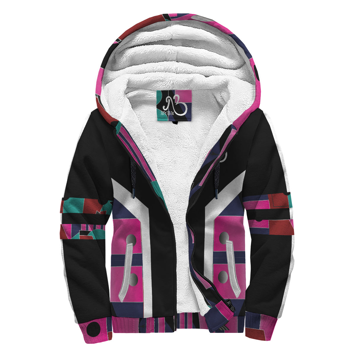 AfriBix Pink Gallery Sherpa Hoodie