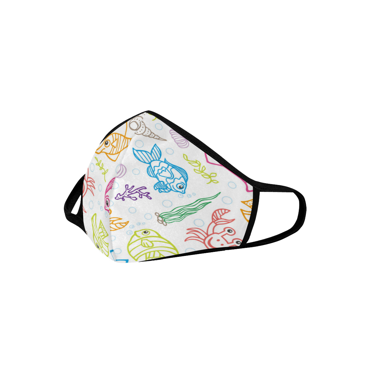 Aquarium Print Cotton Fabric Face Mask with filter slot (30 Filters Included) - Non-medical use