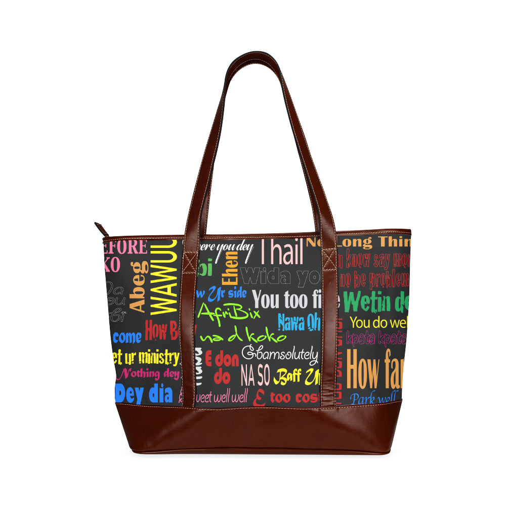AfriBix Hello & Pidgin Print Tote Bag