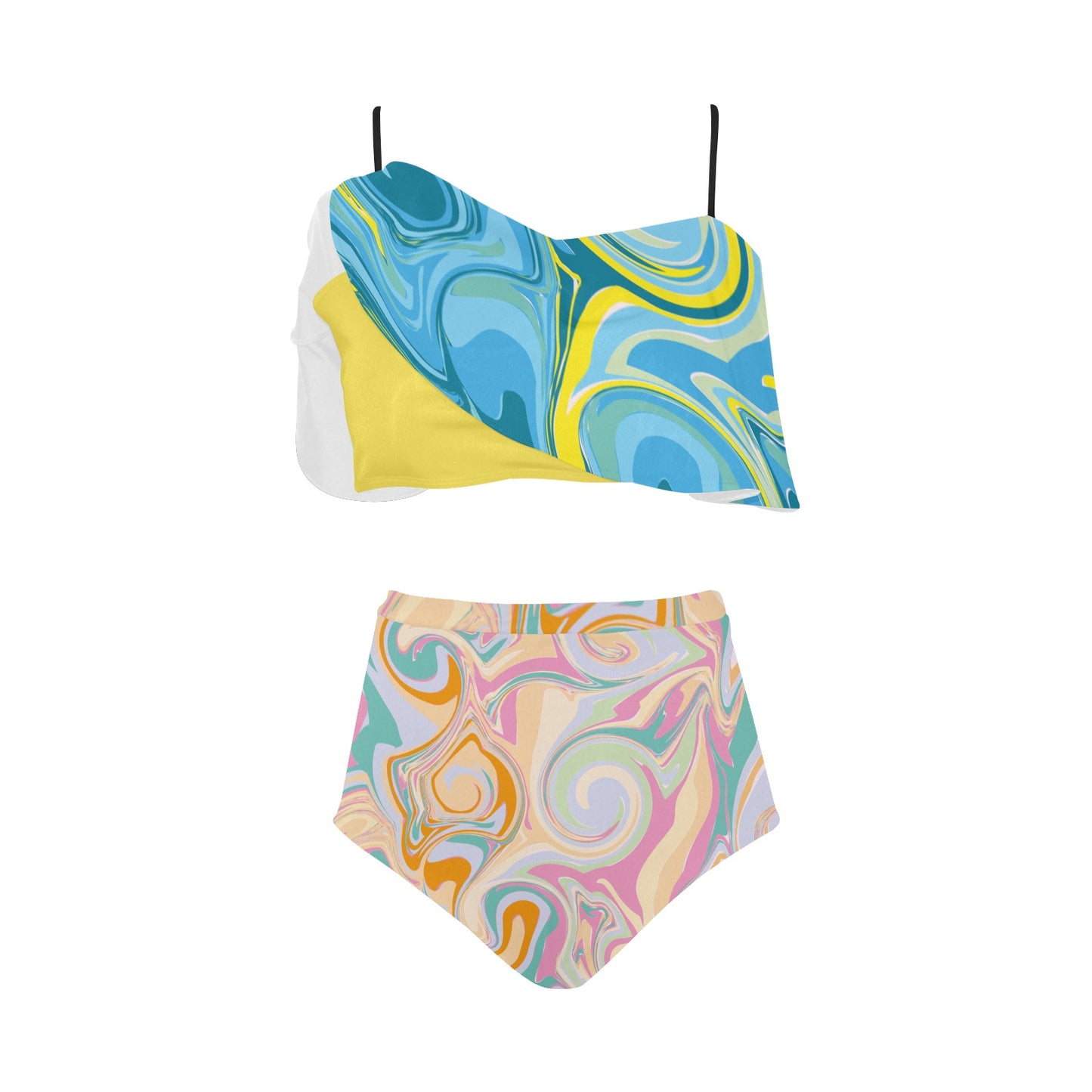 Bubblegum High Waist Flounce Bikini Set