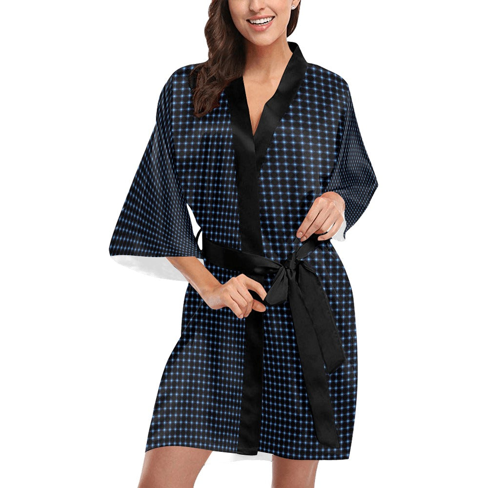 Black Starz Print Kimono Robe Coverup