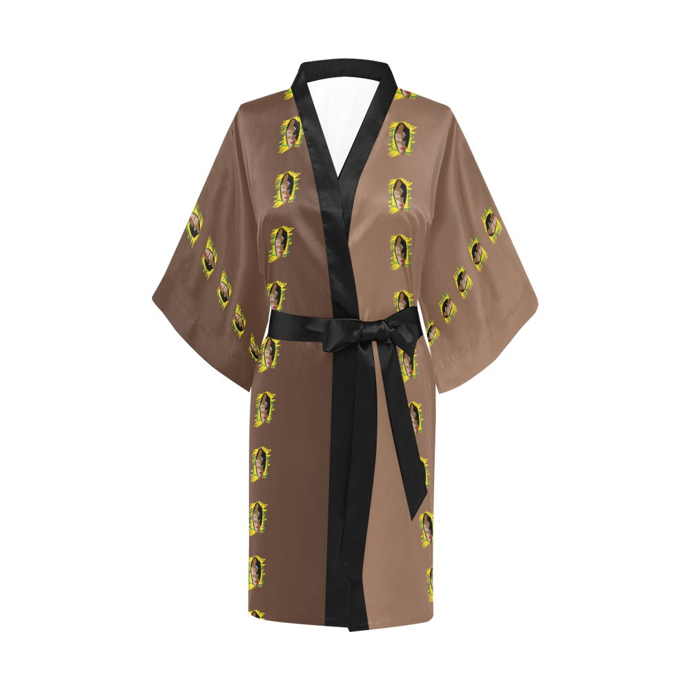 Serenity Nude Brown Kimono Robe