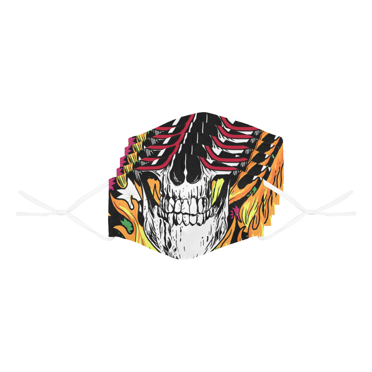 Skeletor FM 5 Cotton Fabric Face Mask with Filter Slot & Adjustable Strap (Pack of 5) - Non-medical use