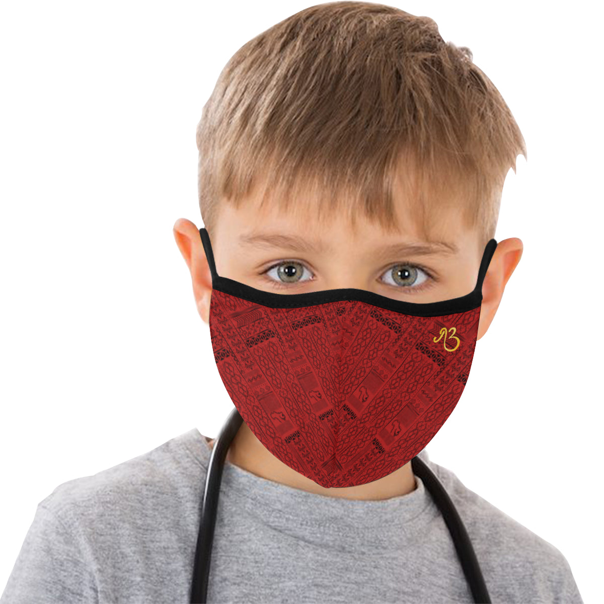 Tribal Print Cotton Fabric Face Mask with filter slot (30 Filters Included) - Non-medical use