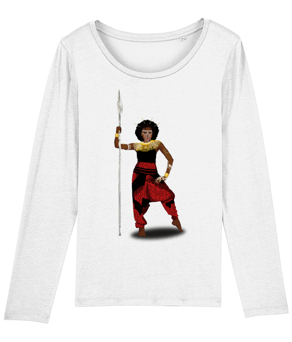 AfriBix Warrior African Queen Womens Long Sleeve T-Shirt