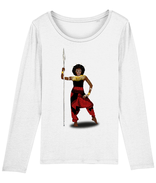 AfriBix Warrior African Queen Womens Long Sleeve T-Shirt