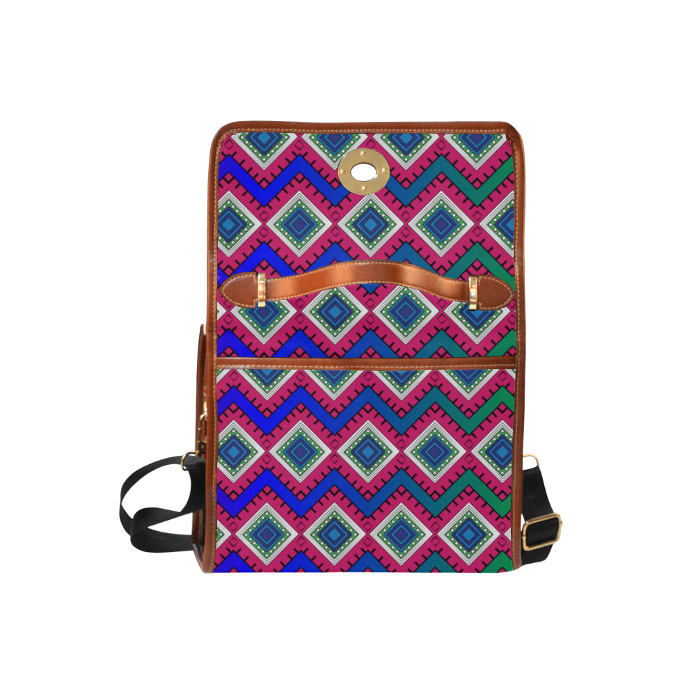Quadrangle Print Satchel