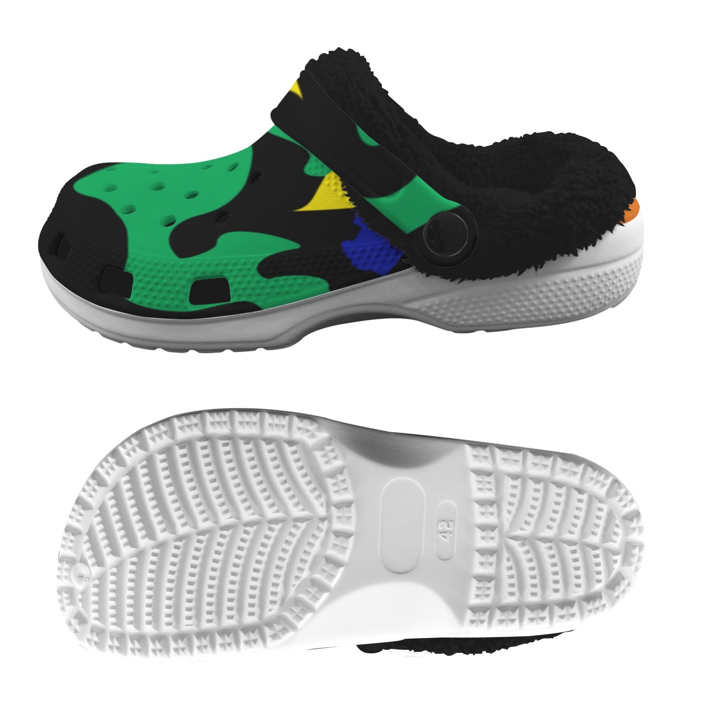 AfriBix Camo Print Fleece Lined UNISEX Clogs Warm Slippers