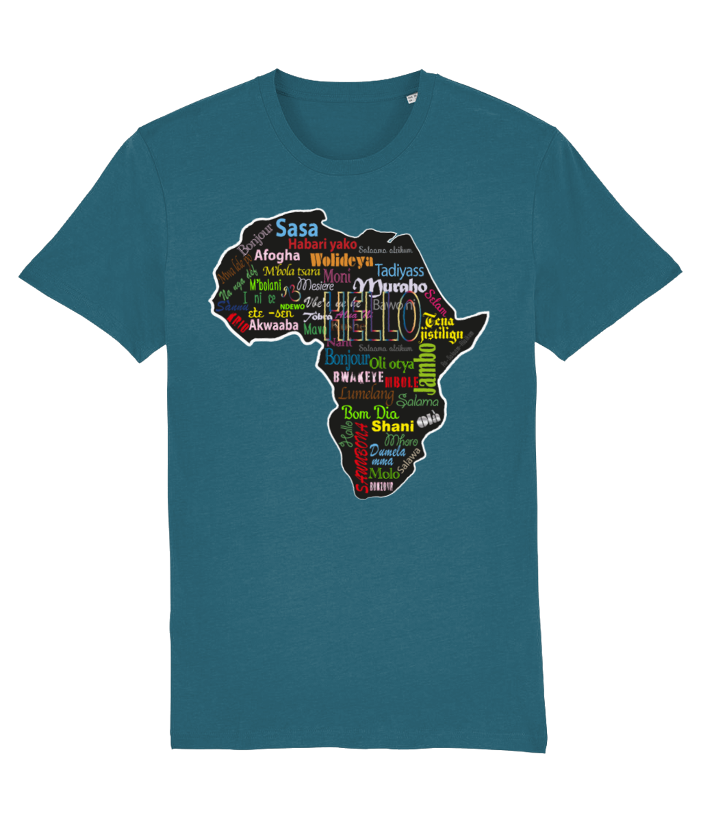 AfriBix Hello Print Map of Africa Organic Cotton Tshirt