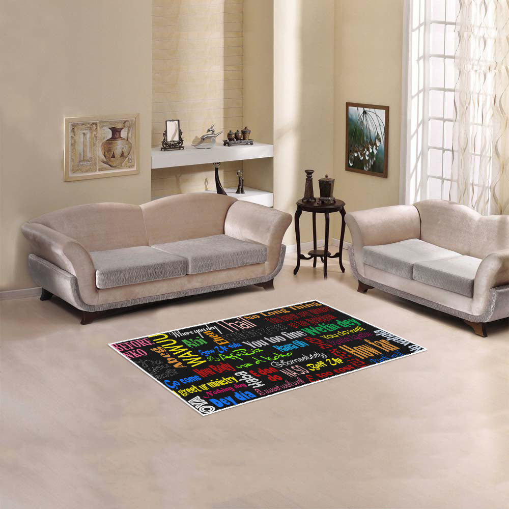 AfriBix Pidgin Print Accent Area Rug