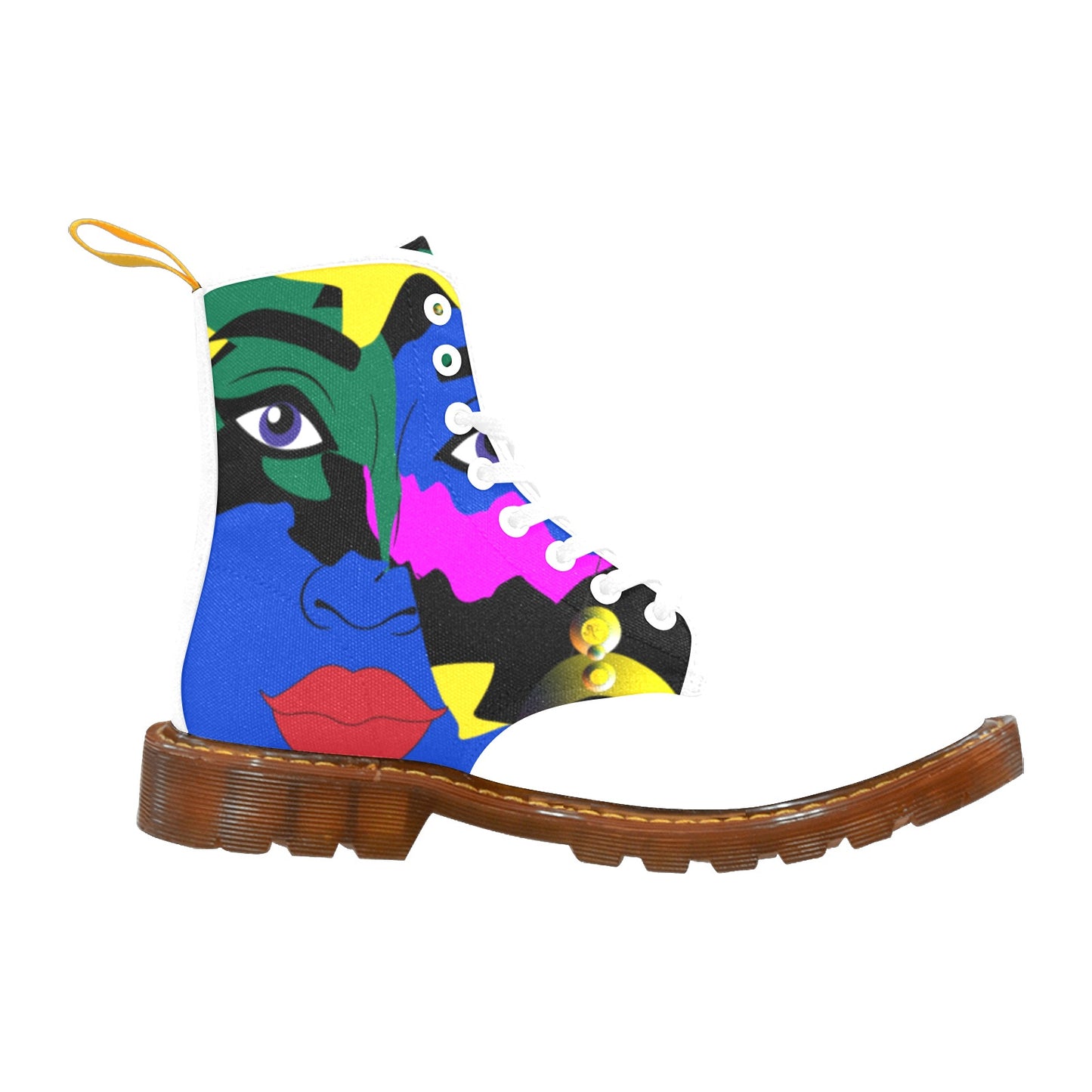 AfriBix Warrior Women's White Lace Up Boots