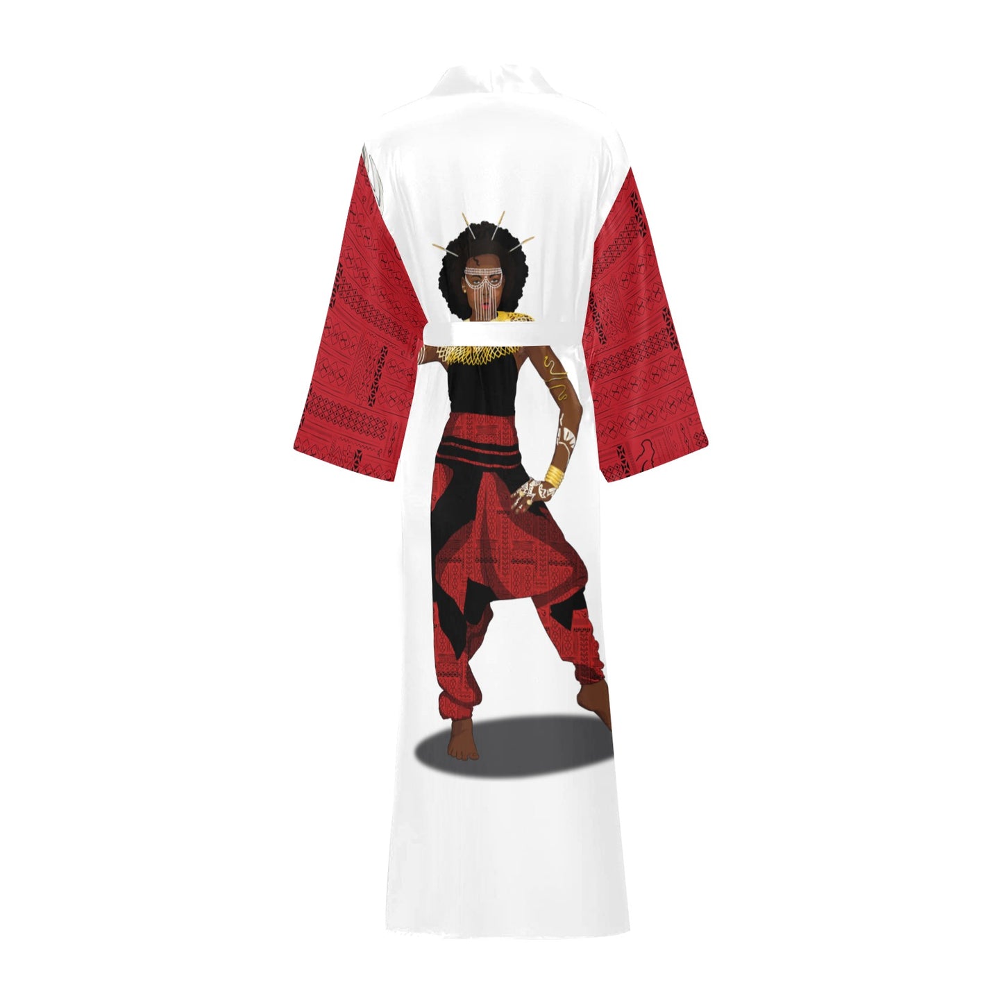 AfriBix Warrior Queen Long Kimono Silky Cover up Women's Robe